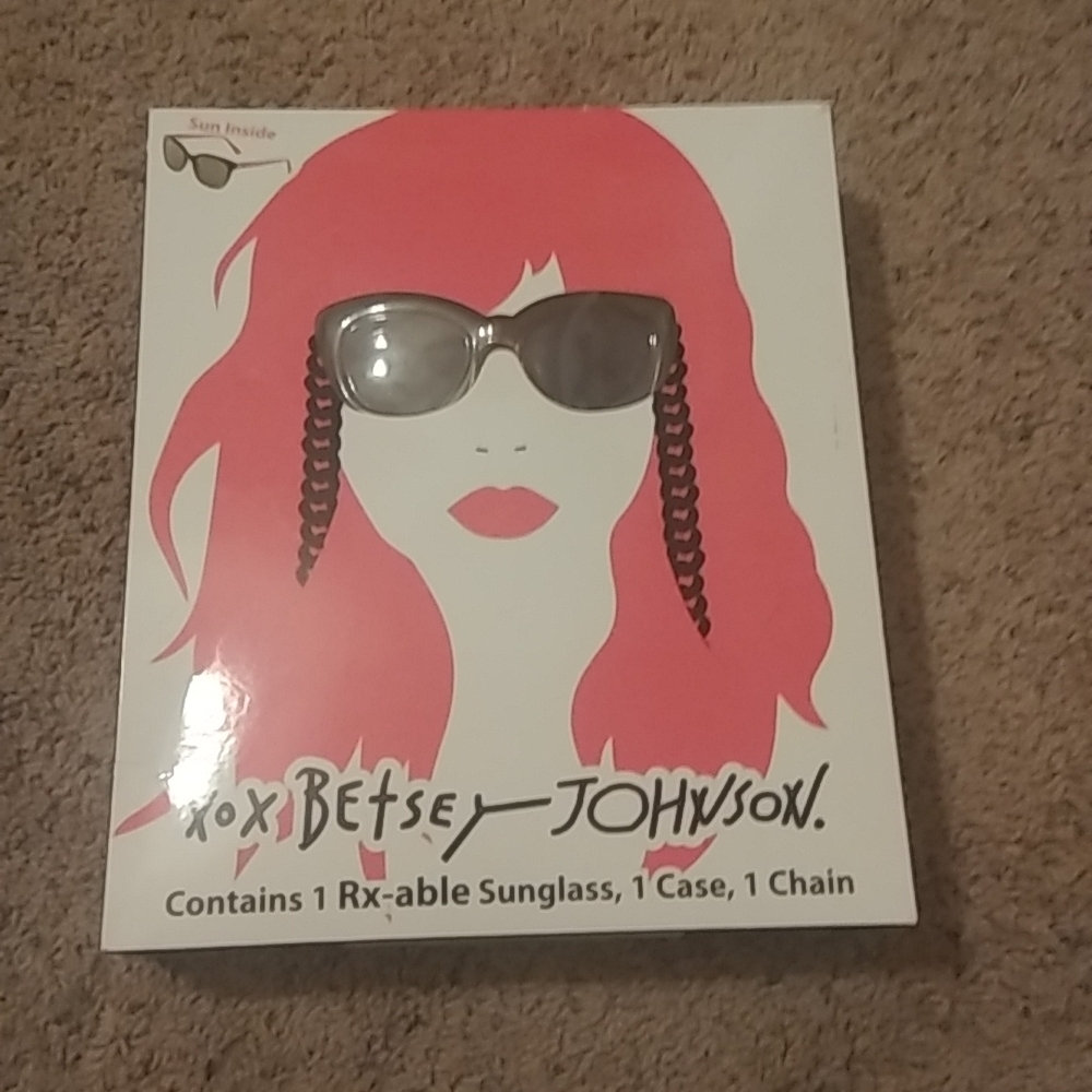 New in box Betsey Johnson Sunglasses and lip purse